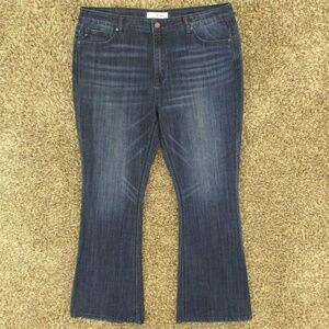 Kancan Jeans Women's 3XL Dark Wash Celestine Mid Rise Flare‎ Stretch Denim